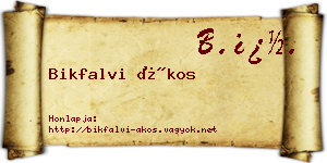 Bikfalvi Ákos névjegykártya